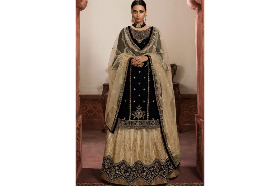 Shop Cream Lehenga for Women Online from India's Luxury Designers 2024