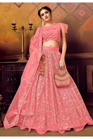 Pink silk ghagra choli 5011