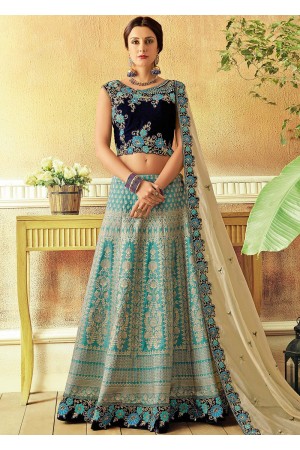 Glamorous Blue Color With Yellow And Pink Color Embroidery Lehenga Choli at  Best Price in Surat | Panchhi Fashion