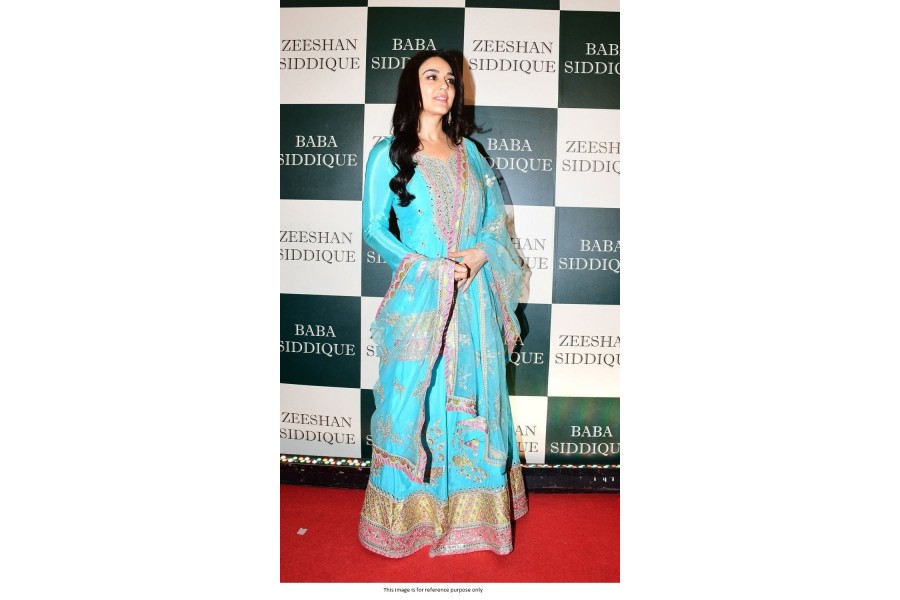 Buy Bollywood Preity Zinta inspired blue sharara suit in UK, USA and Canada