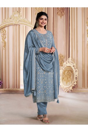 Prachi Deasi chinon pakistani suit in Blue colour 68461