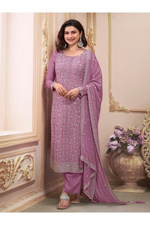 Prachi Deasi chinon pakistani suit in Lavender colour 68466