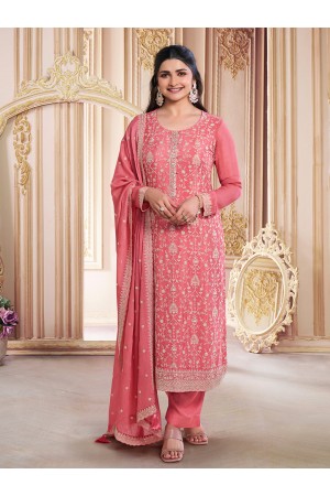 Prachi Deasi chinon pakistani suit in Peach colour 68464