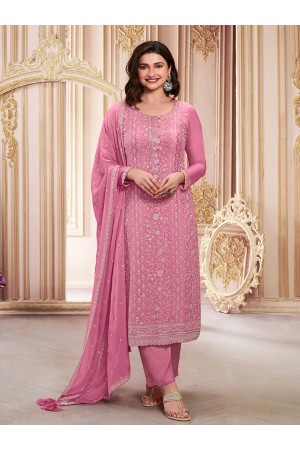 Prachi Deasi chinon pakistani suit in Pink colour 68462