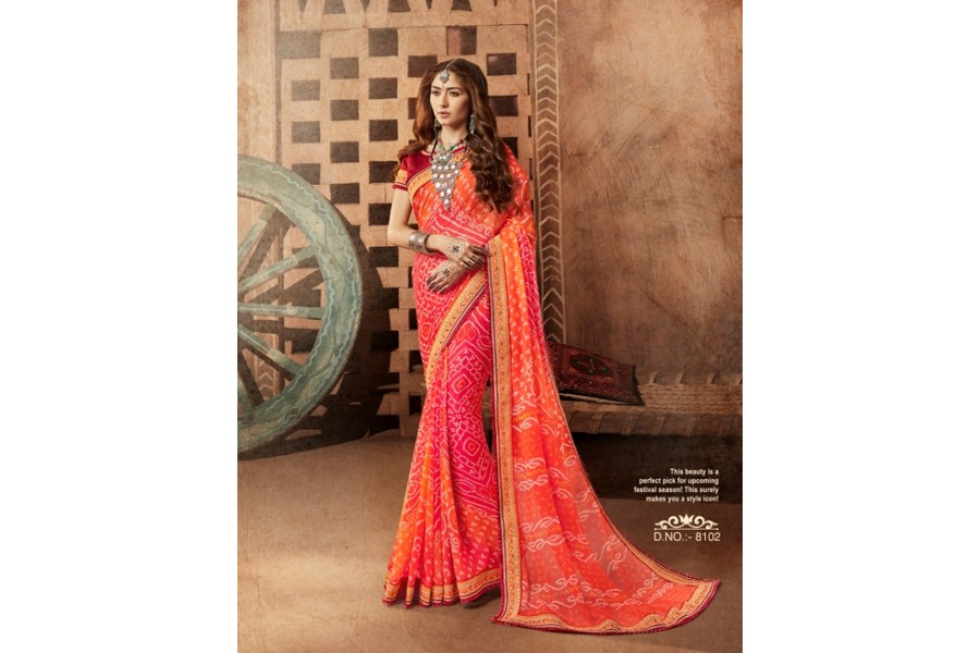 Party Wear Indian Wedding Designer Saree 8102 8072