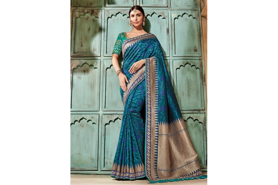 Blue Pure Banarasi Silk Saree 2008