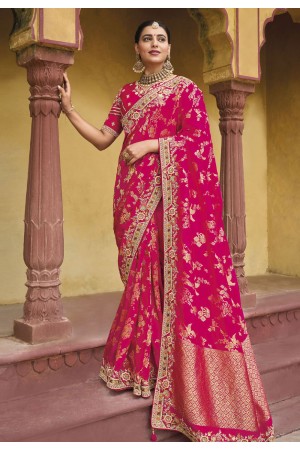 Buy magenta kanchipuram silk saree at The S Studio