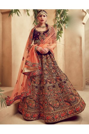Red color Traditional Indian heavy designer wedding lehenga choli 10005