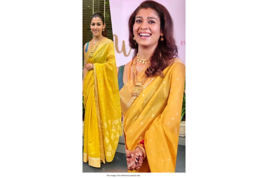 Buy Yellow Saree with Blouse by NIKASHA at Ogaan Online Shopping Site