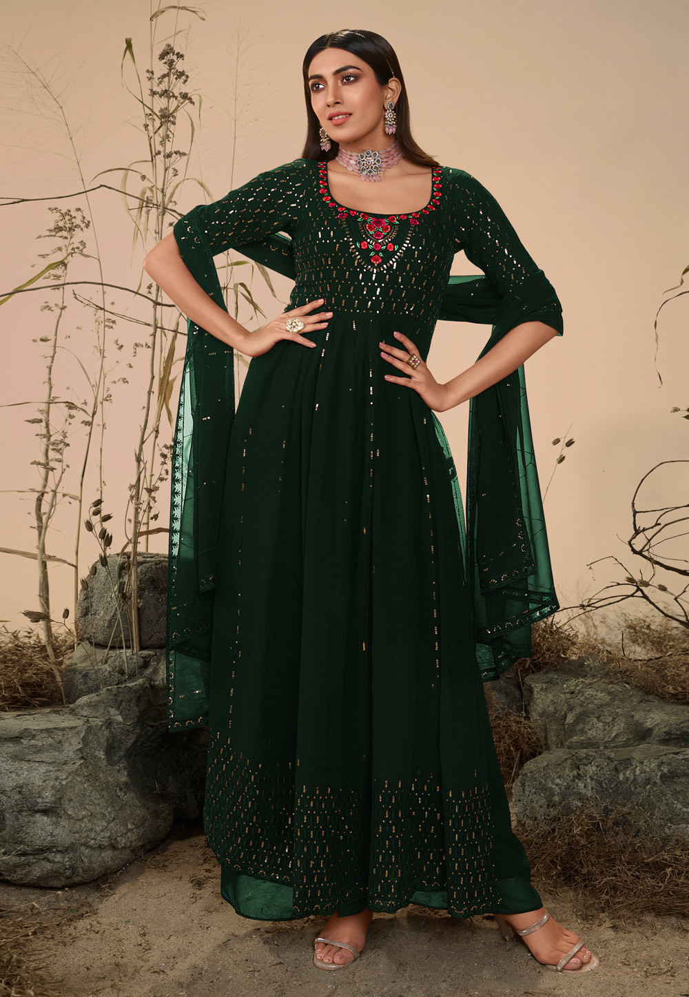 Designer Anarkali Suit Online Shopping - Maharani Designer