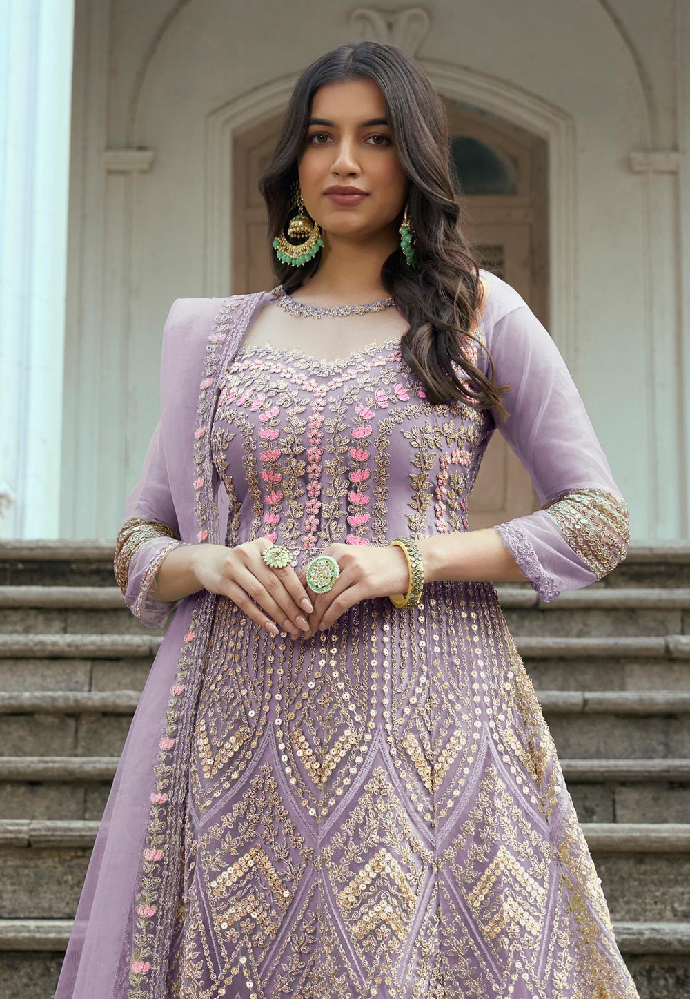 Purple color anarkali hotsell