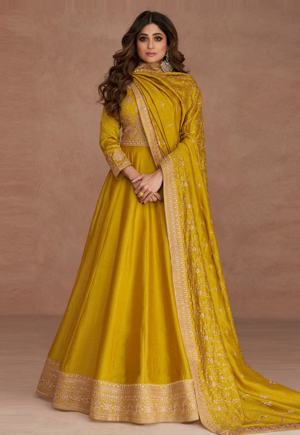 Designer Yellow Color Anarkali suite Dress . at Rs 5000 | Designer Anarkali  Suit in Chandigarh | ID: 22952545812