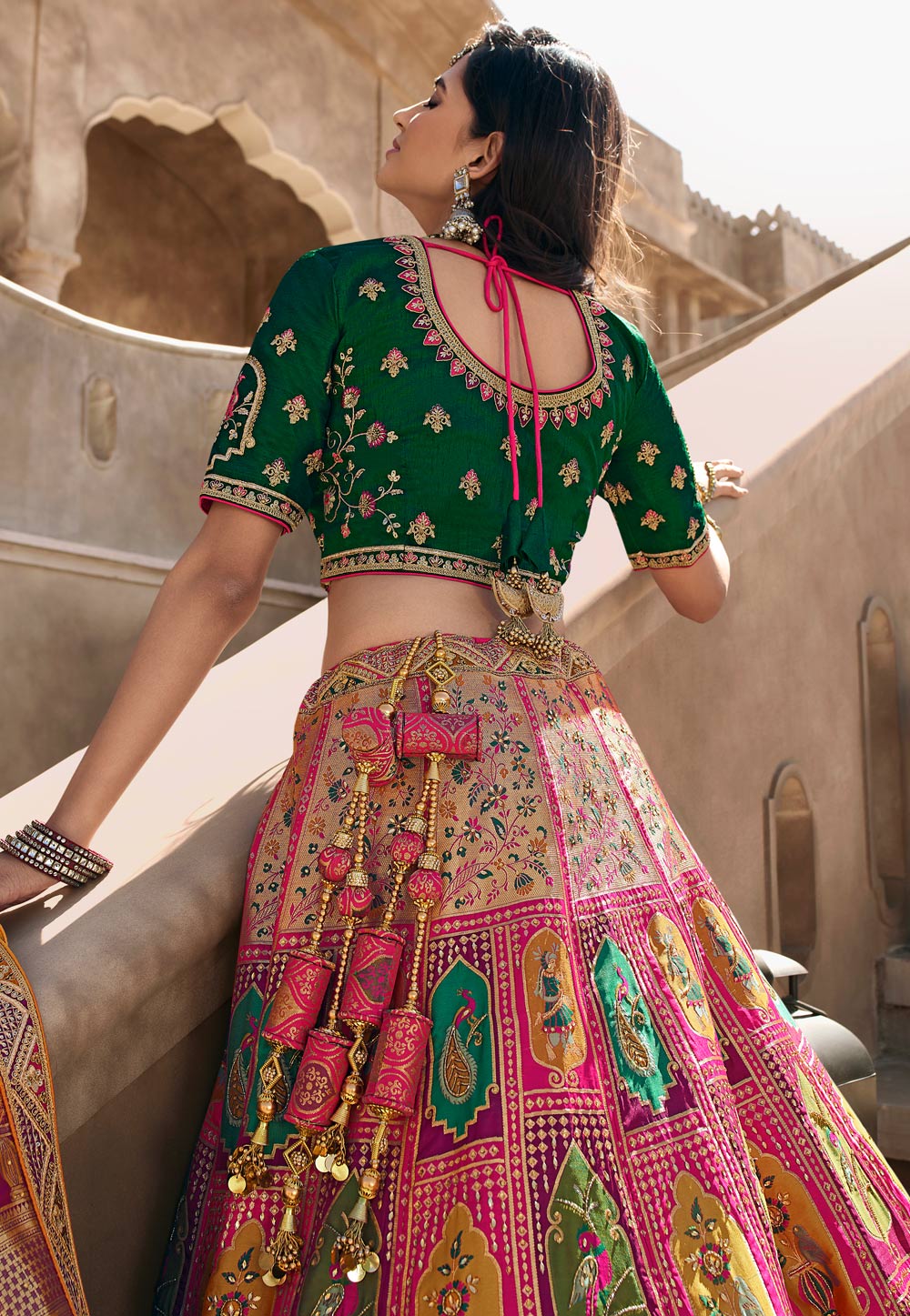 Multicolor Embroidered Bridal Lehenga Choli 2998LG32