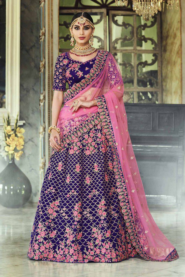 Anushree Reddy Purple embellished lehenga set – Kuro Clothing India