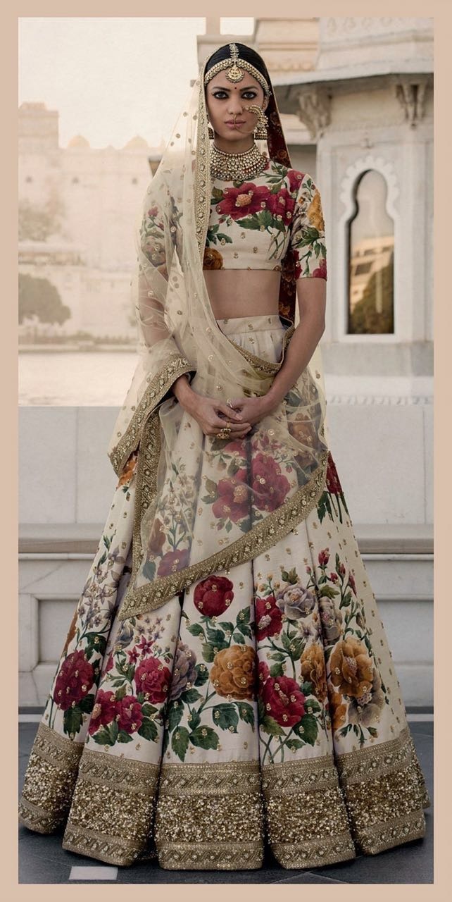 Buy Sabyasachi Designer Floral Print Embroidered Designer Lehenga Choli for  Women Indian Bridesmaid or Bridal Wedding Dresses Outfits Skirts Online in  India - E… | Floral lehenga, Spring fashion outfits, Designer lehenga choli