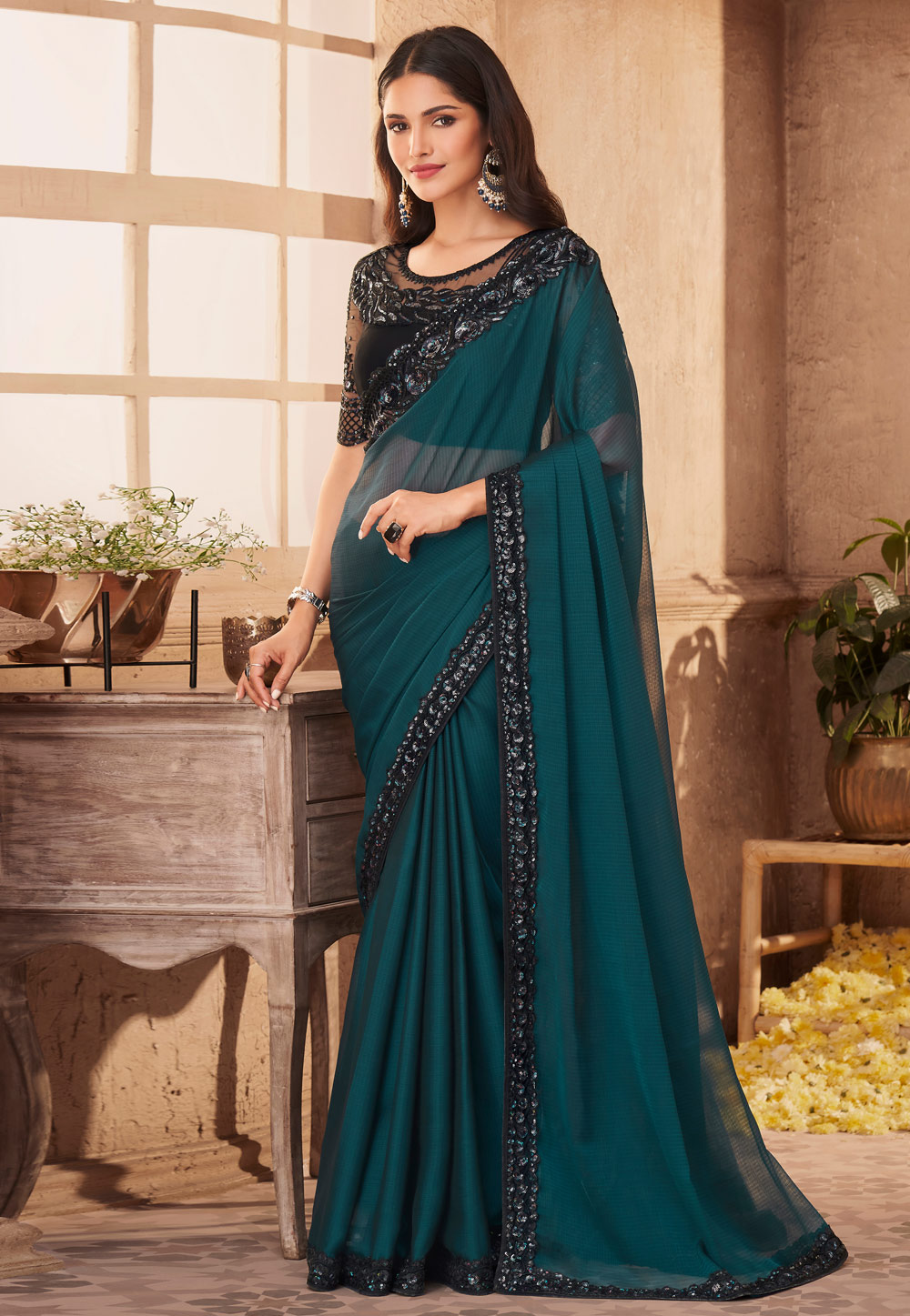 Buy Designer Festival Sarees Online | Festival Sarees for Women | Zeel  Clothing | Work Details: Cutdana Work