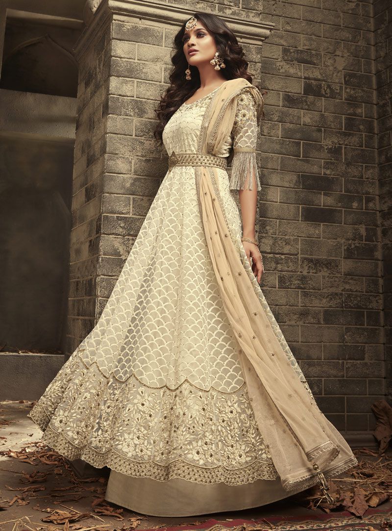 Heavy White Indian Wedding Dress Lehenga Choli in Zardozi Work – Nameera by  Farooq