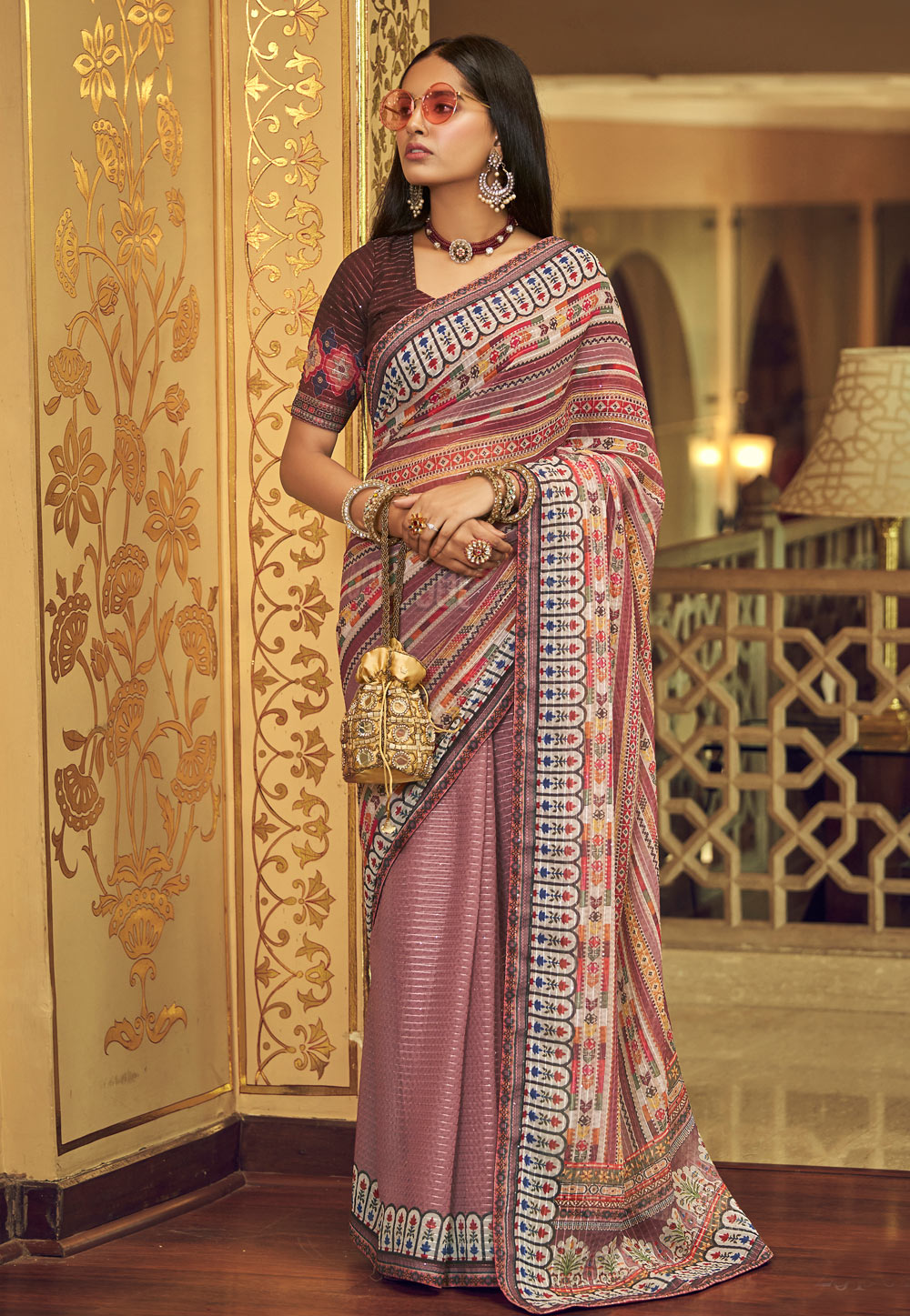 Zynah Pure Banarasi Woven Khaddi Georgette Saree; Custom Stitched/Read –  ZynahDesign