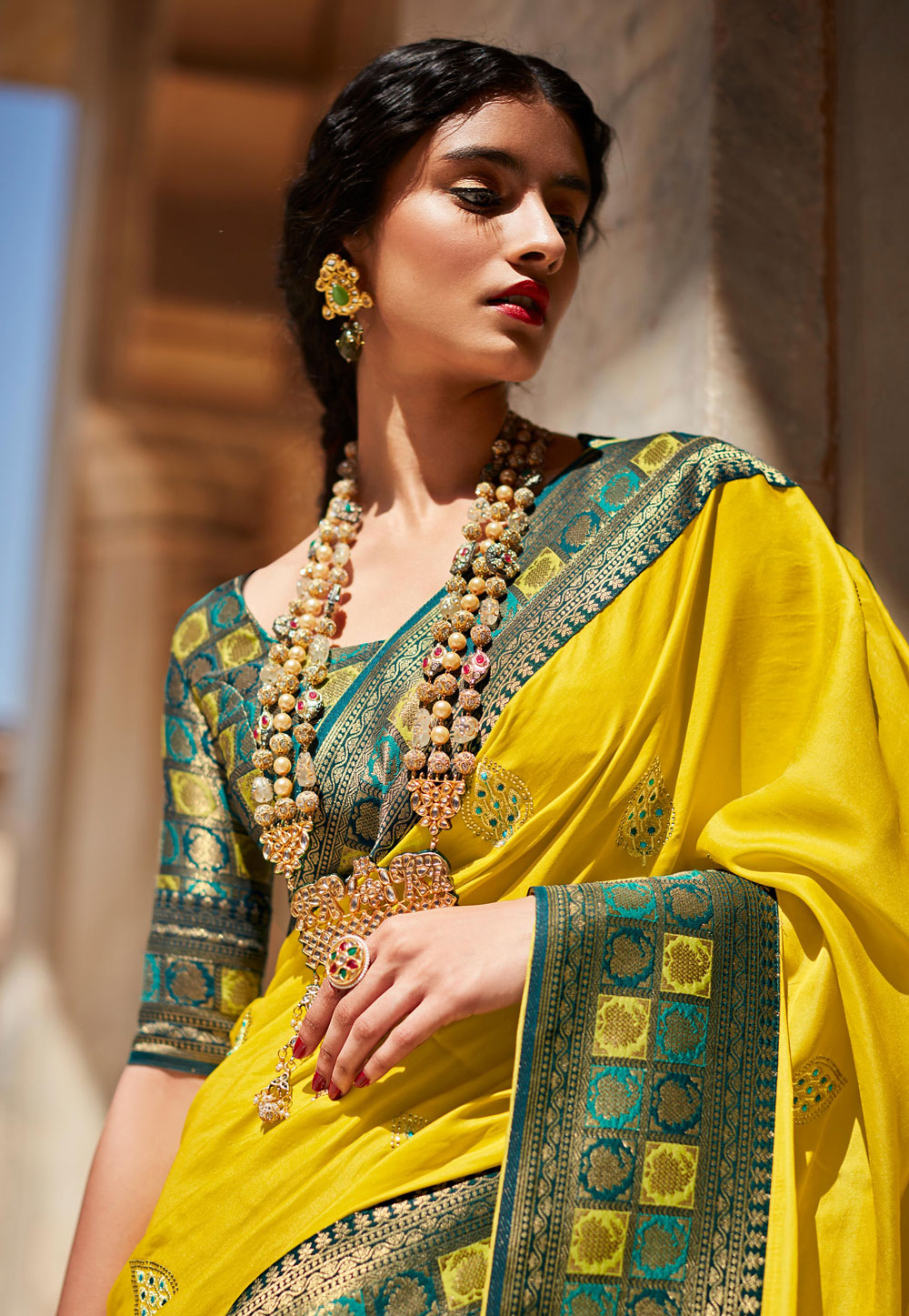 Buy Vinayak Textile Printed, Solid/Plain Bollywood Cotton Blend Green Sarees  Online @ Best Price In India | Flipkart.com