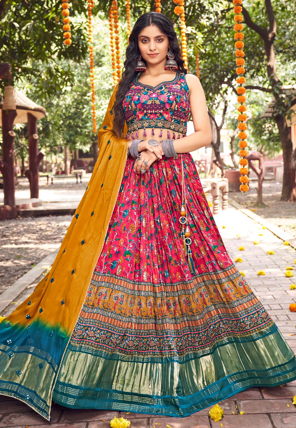 Royal Blue Color Lehenga Choli in Georgette With Readymade Blouse and Semi  Stitched Lehenga in USA, UK, Malaysia, South Africa, Dubai, Singapore