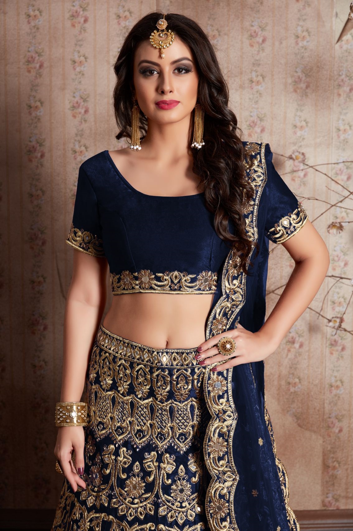 Indian Dress Blue Color Bridal Lehenga 610