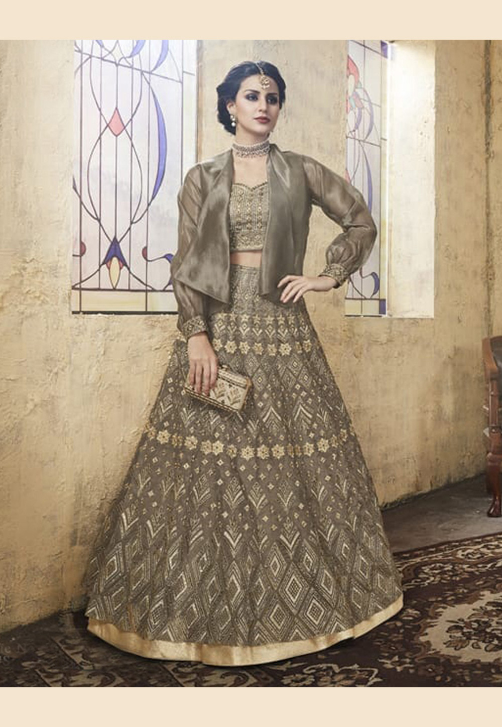 Anouk Woven Design Ready to Wear Lehenga & Choli With Jacket Price in  India, Full Specifications & Offers | DTashion.com