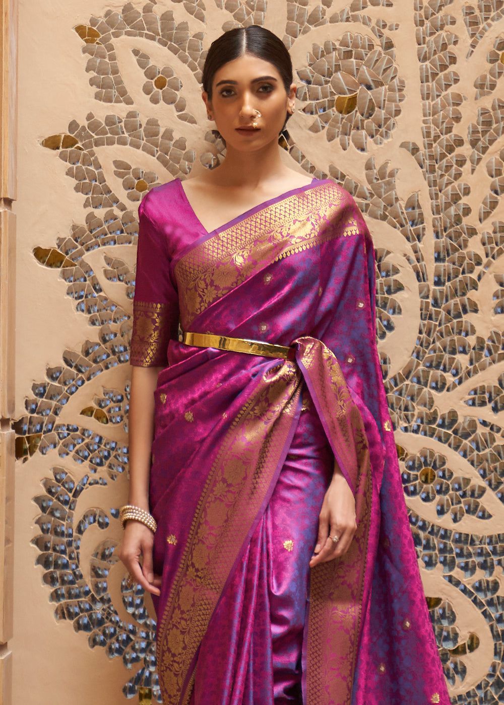 Purple And Gold Woven Kanjivaram 197004