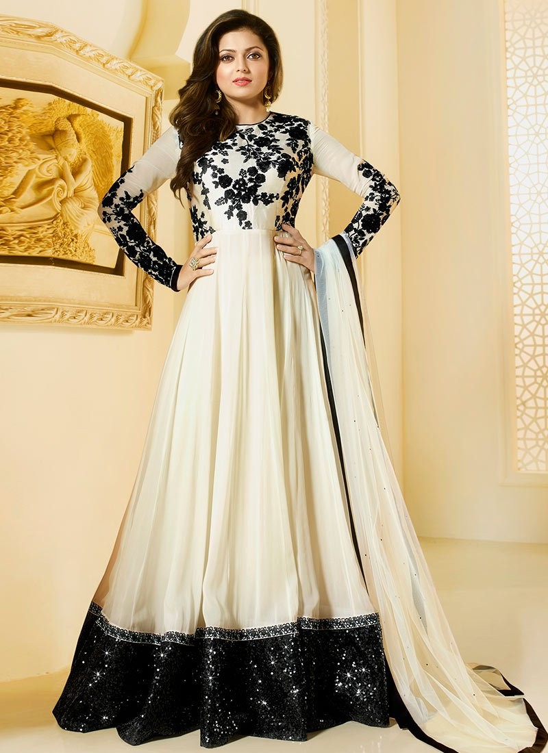 white party wear salwar suit