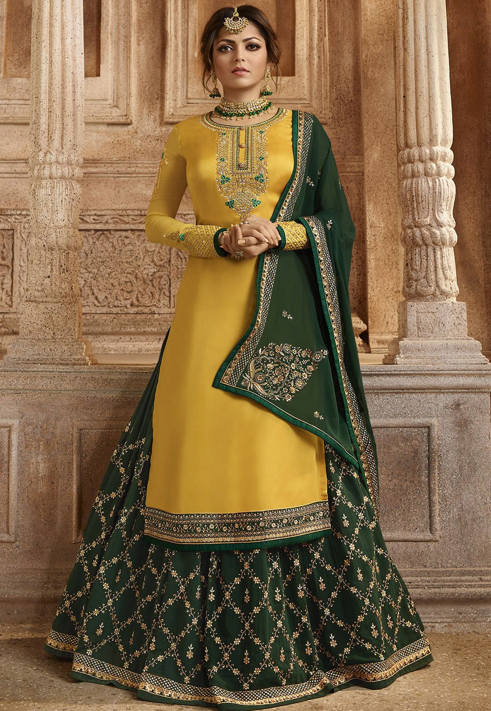 Blue Color Georgette Lehenga With Heavy Embroidery Blouse and Dupatta in  USA, UK, Malaysia, South Africa, Dubai, Singapore
