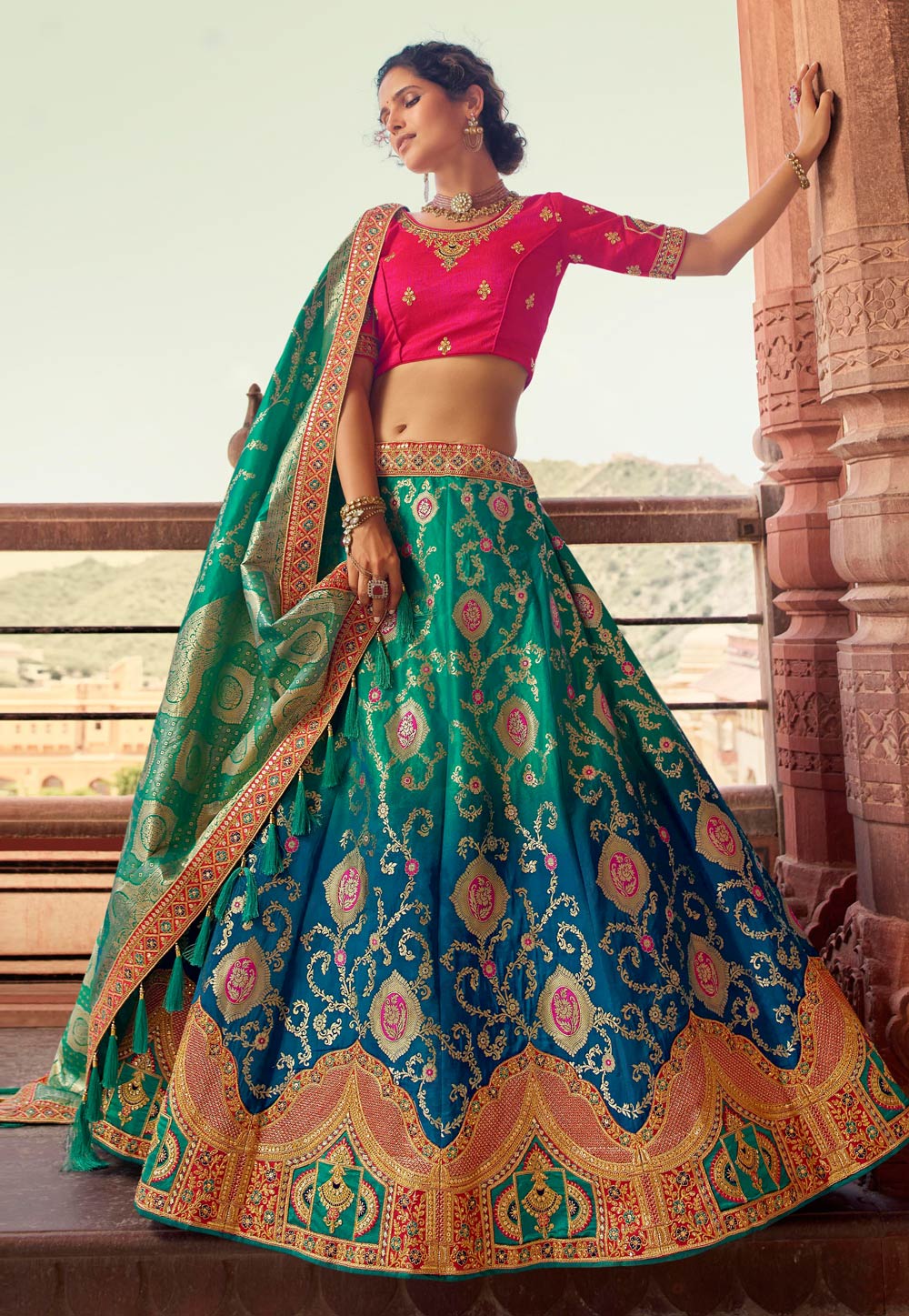 A woman in a green lehenga poses for a picture photo – Free Apparel Image  on Unsplash