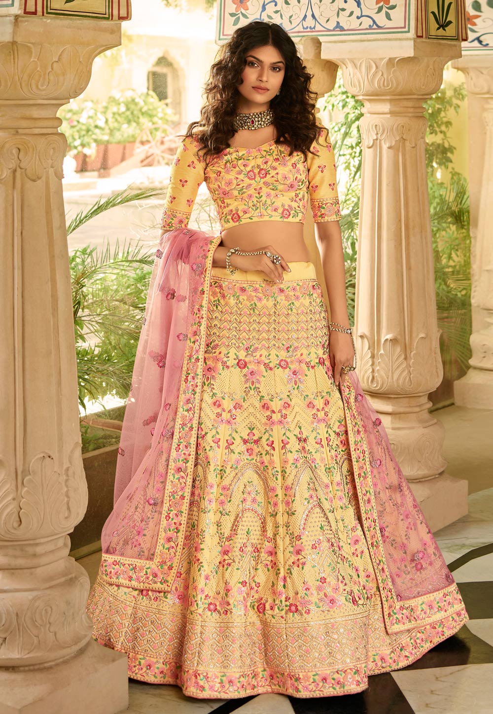 GOLD PEACH LEHENGA