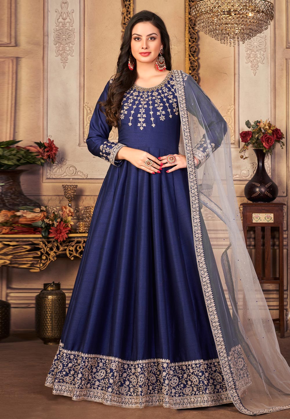 Butterfly Net Anarkali Dress Salwar Kameez - Indian Dress - C681D |  Fabricoz USA