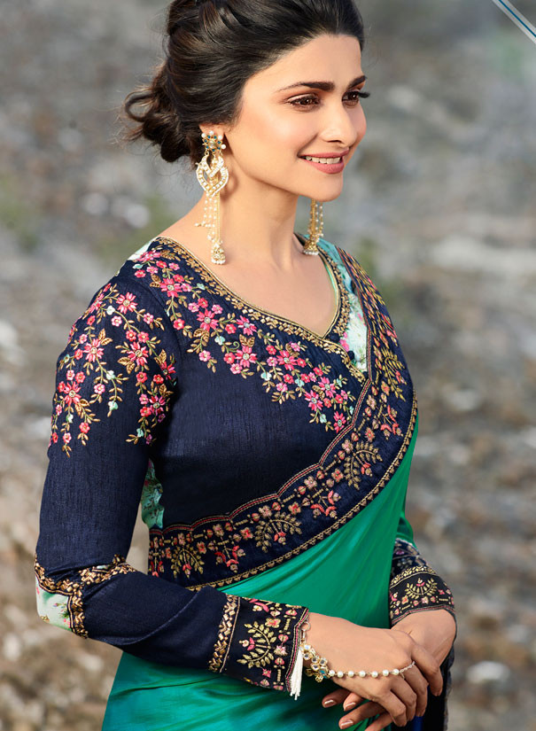 prachi desai rama green silk saree 20677