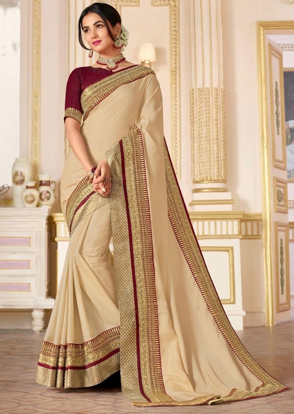 Buy Soft Wheat Cream Pure Plain Cotton Linen Saree-UNM72831 Online at  Unnatisilks.com|UNM72831