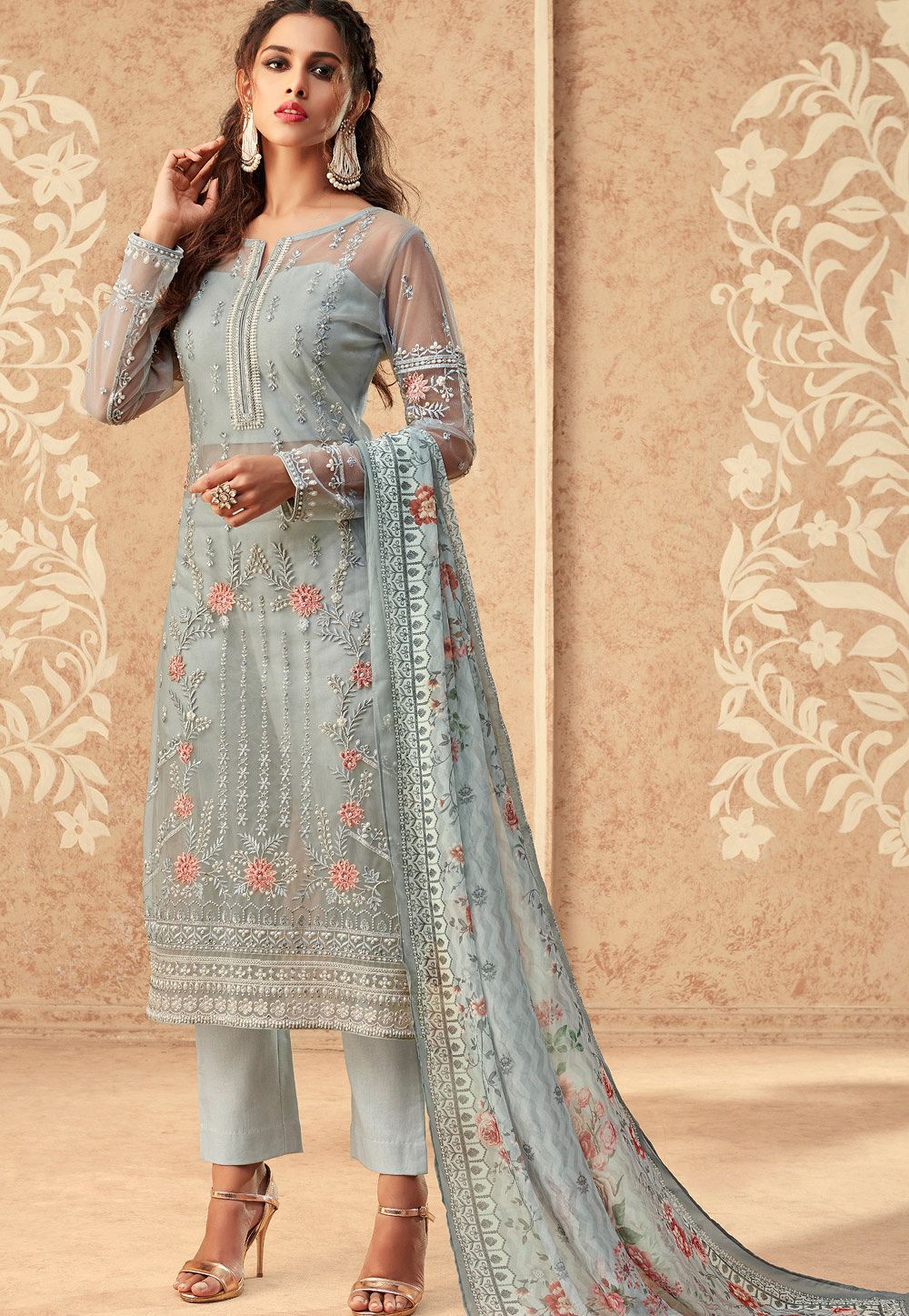 Embroidered Ladies Unstitched Salwar Suits