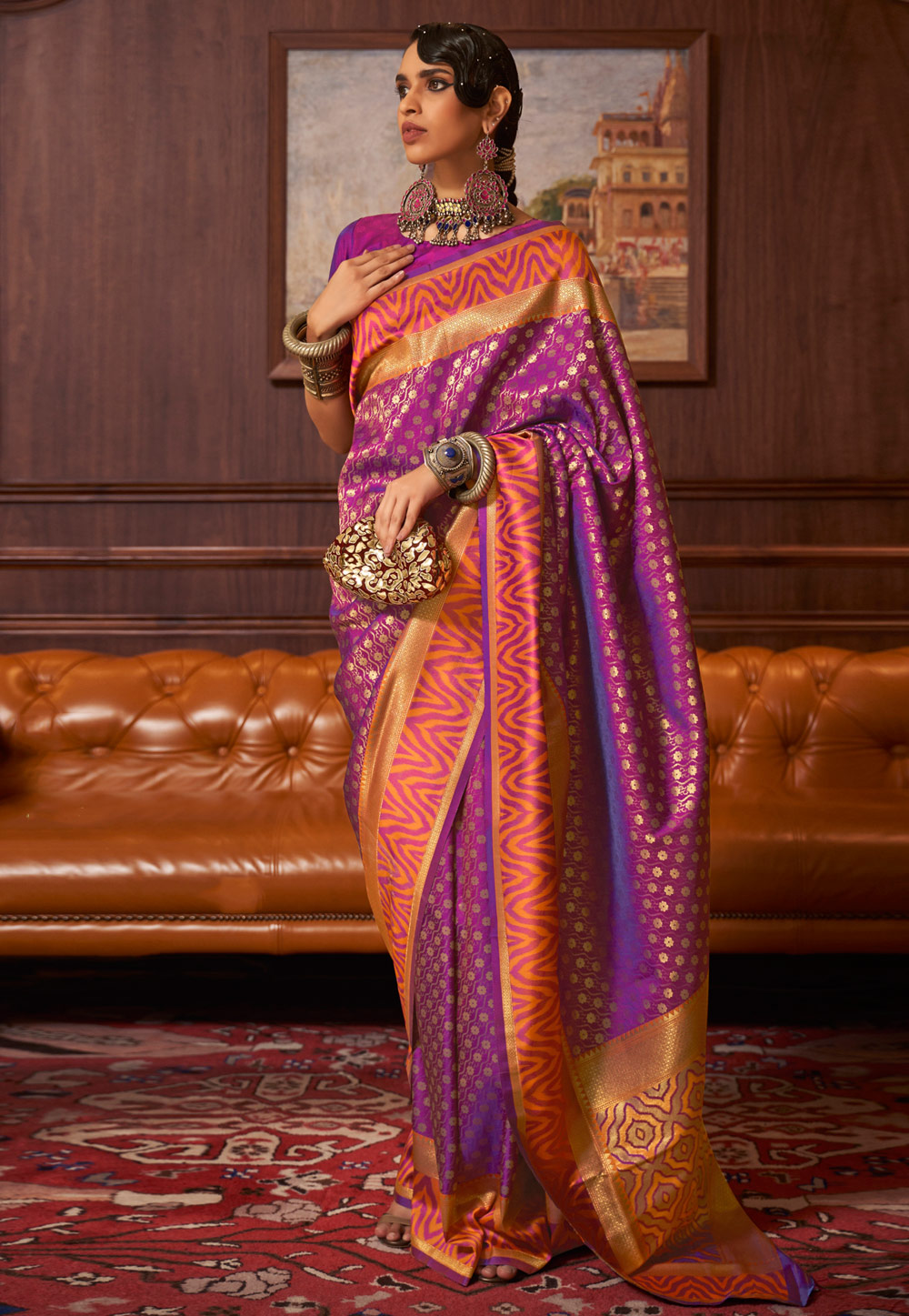 Green And Purple Soft Cotton Saree|Passion|Suta