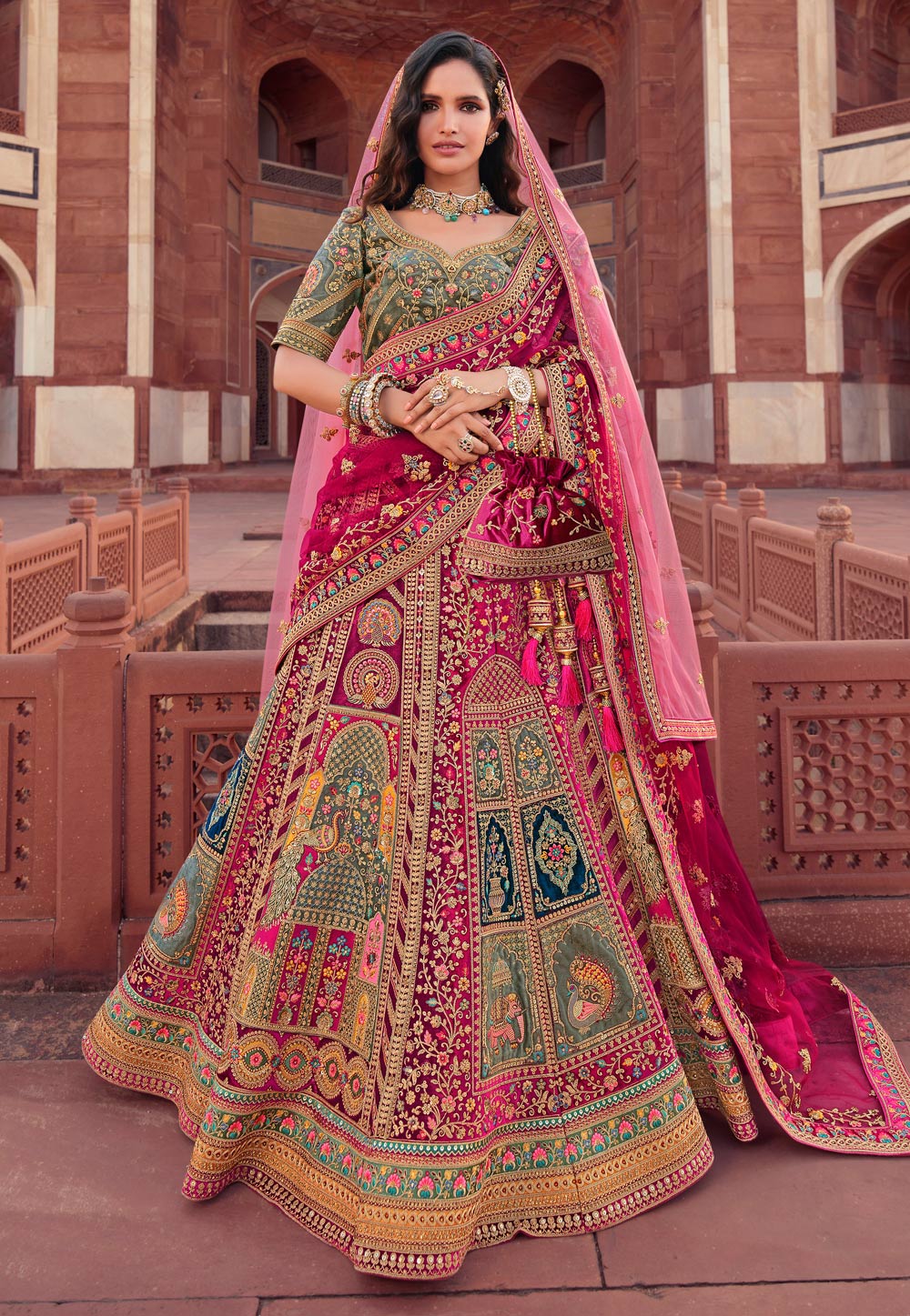 Embroidered Designer Ivory Lehenga Bridal Wedding Dress – Nameera by Farooq