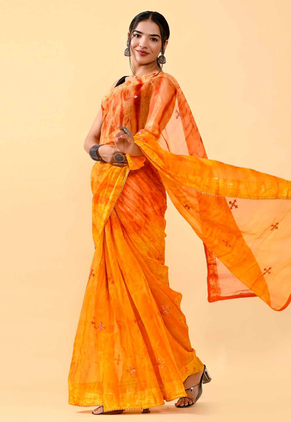 Mulmul Cotton Half-Half Saree - 2635 – AEVUM