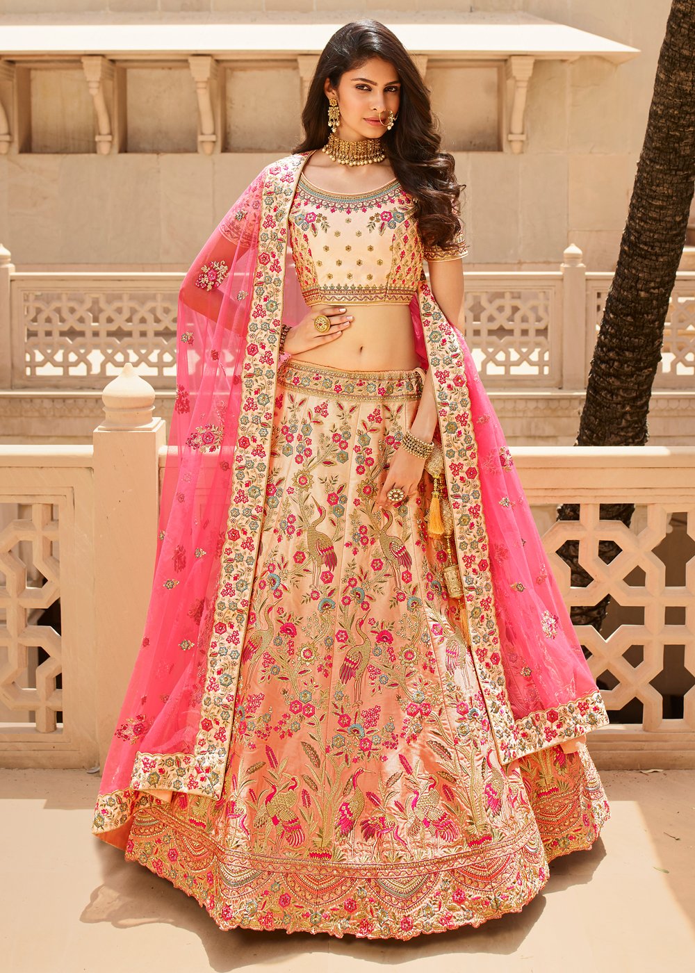 Trending Peach Color Designer Lehenga Choli At Affordable Price – Joshindia