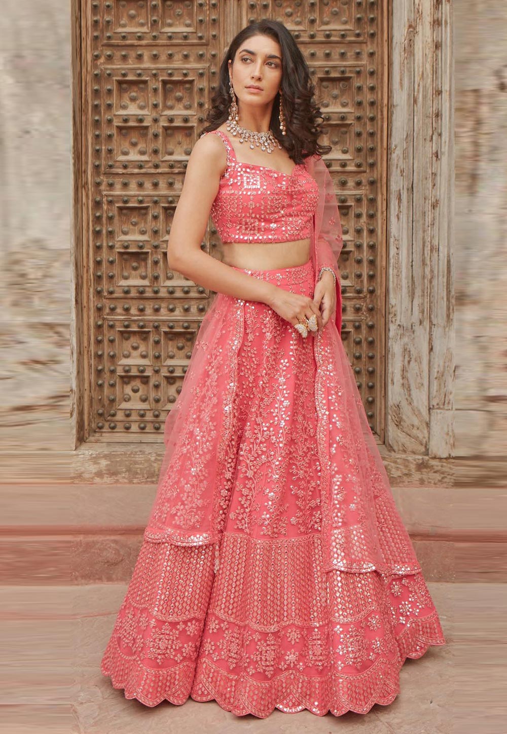 Indian Designer Peach Pink lehenga choli for Women Wedding and Party Wear  Bollywood lengha with Dupatta - sethnik.com