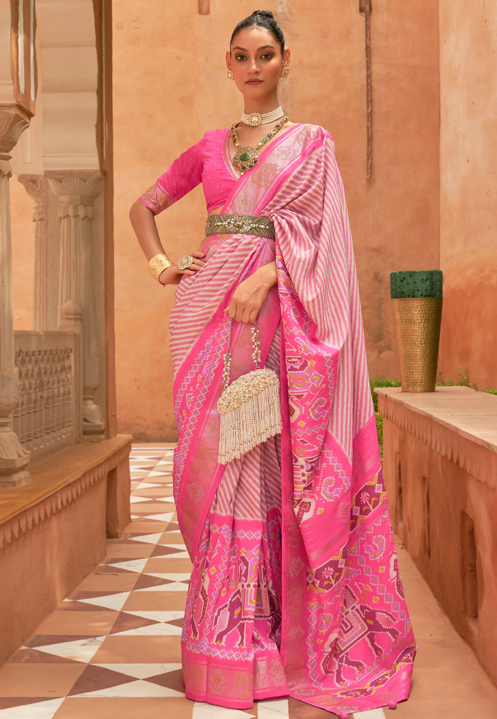 Pink Silk Saree With Blouse 239617