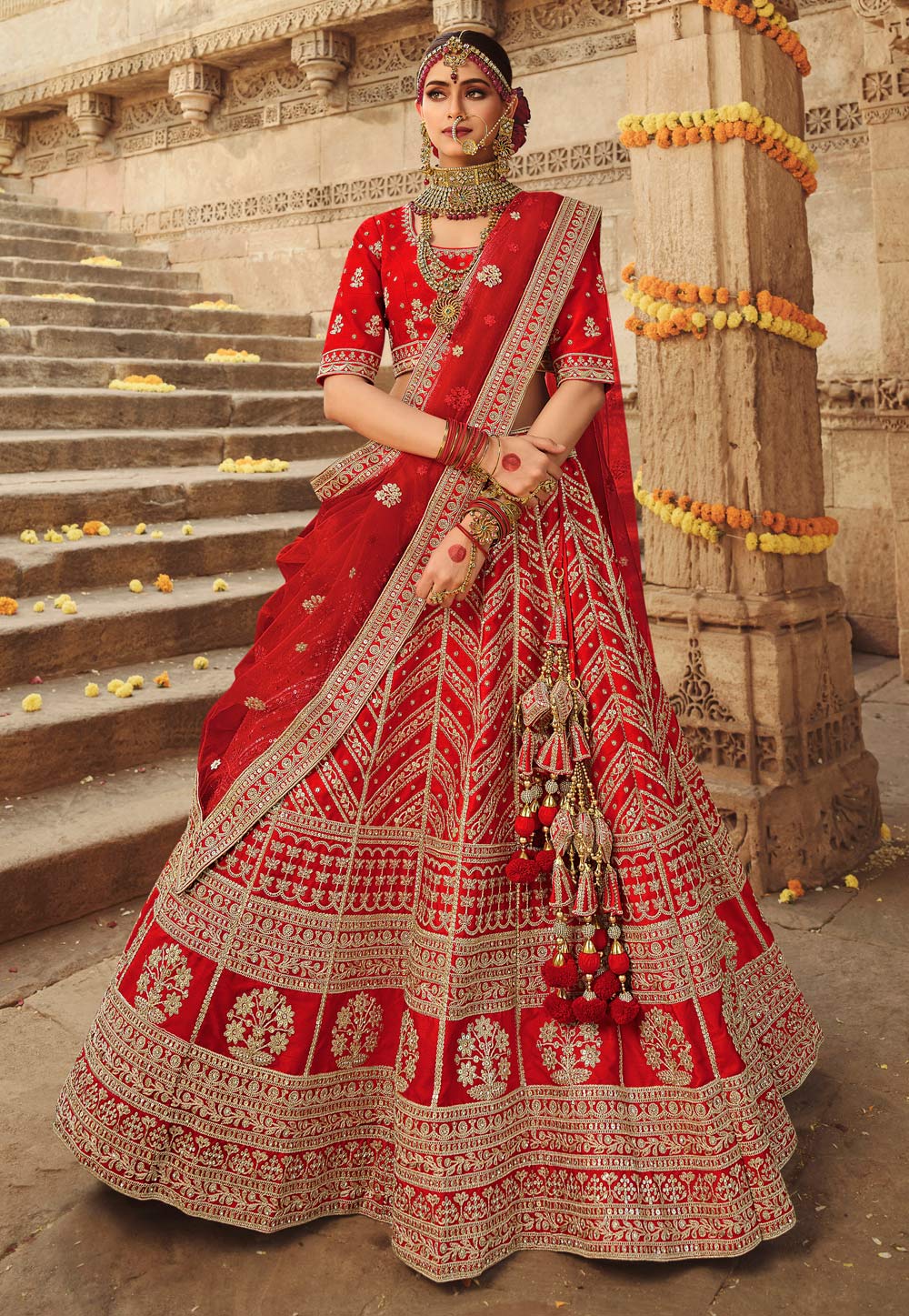 WWI Edit of Top Red Bridal Lehengas for 2023 | Indian bridal wear red,  Indian bridal dress, Bridal lehenga red