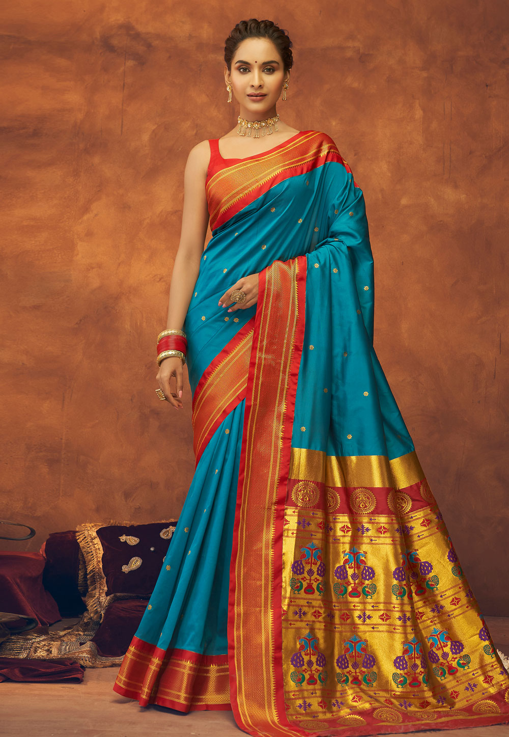 Cobalt Blue Paithani Saree – Devatithi