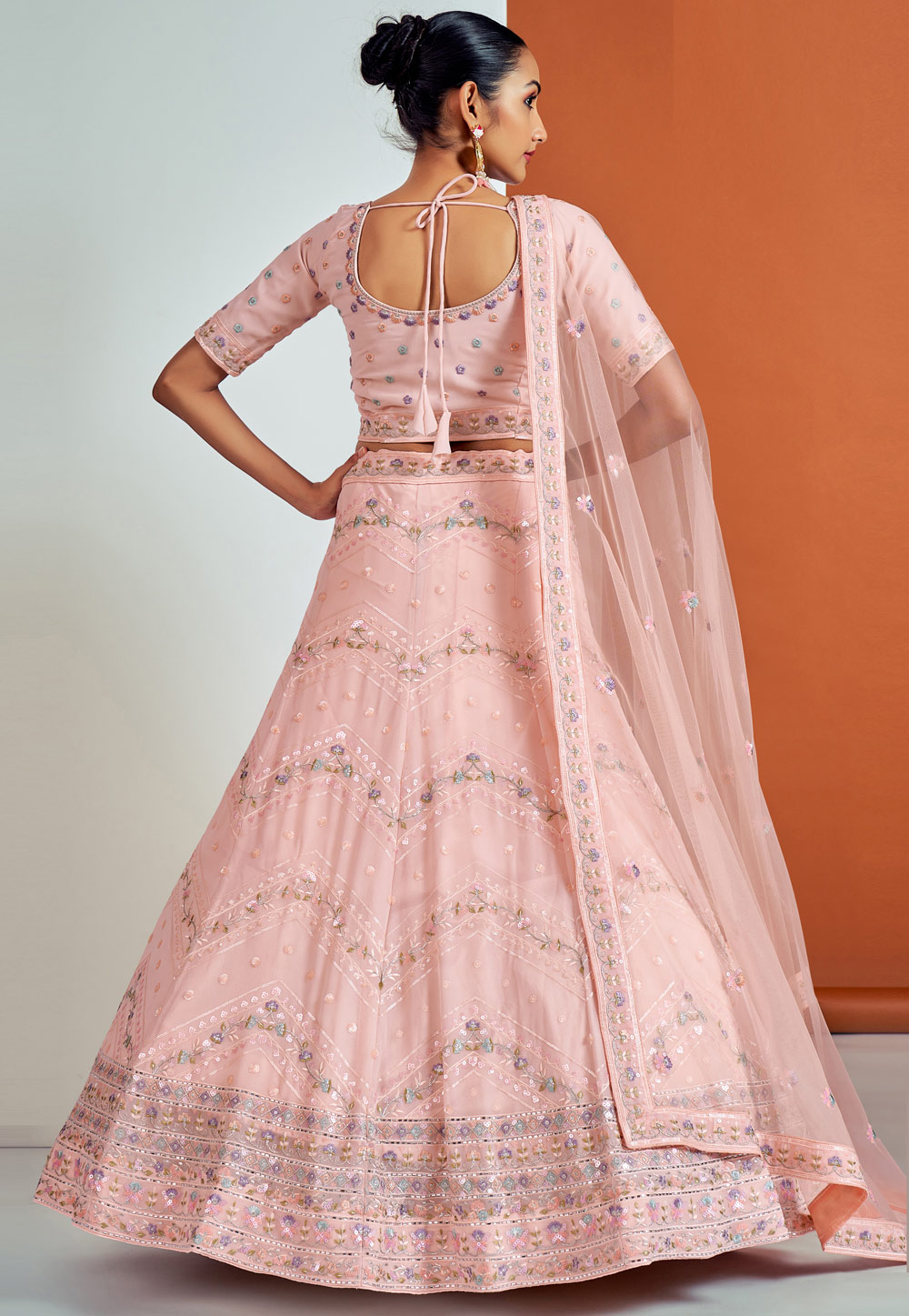 Light Pink Georgette Lehenga Choli (NWG-787)