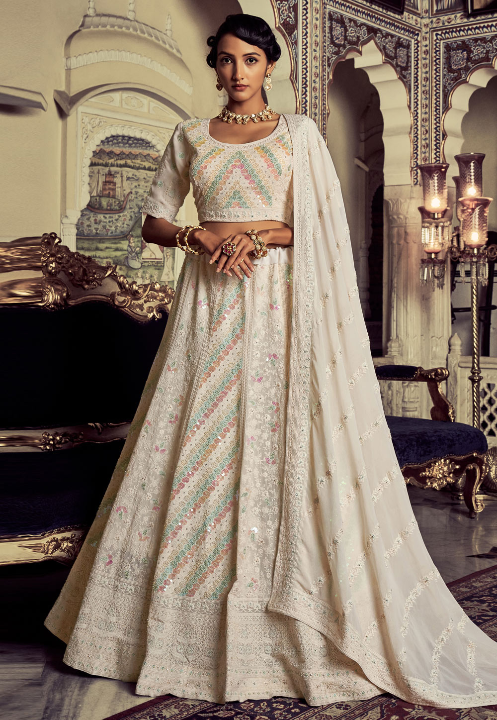 Beige Bridal Lehenga Maxi – UY COLLECTION