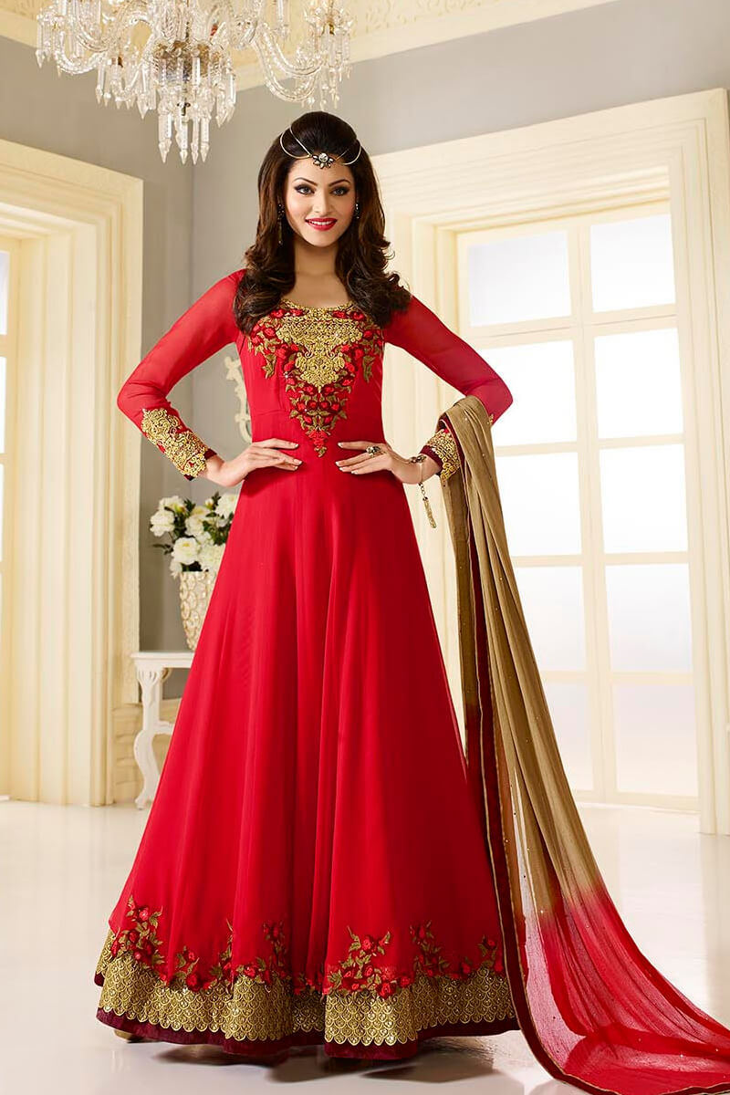 buy red anarkali online