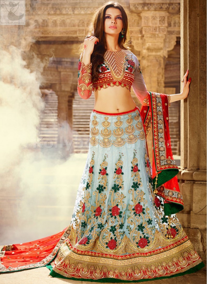 ghagra choli in red colour