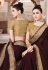 Wine silk embroidered saree with blouse 35865