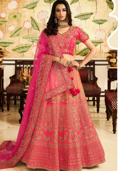 Hot Pink Color Wedding Lehenga – Panache Haute Couture