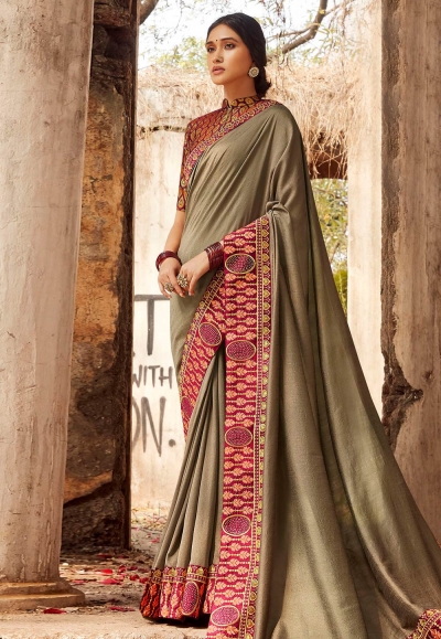 Ethnic Border Mehndi Classic Saree